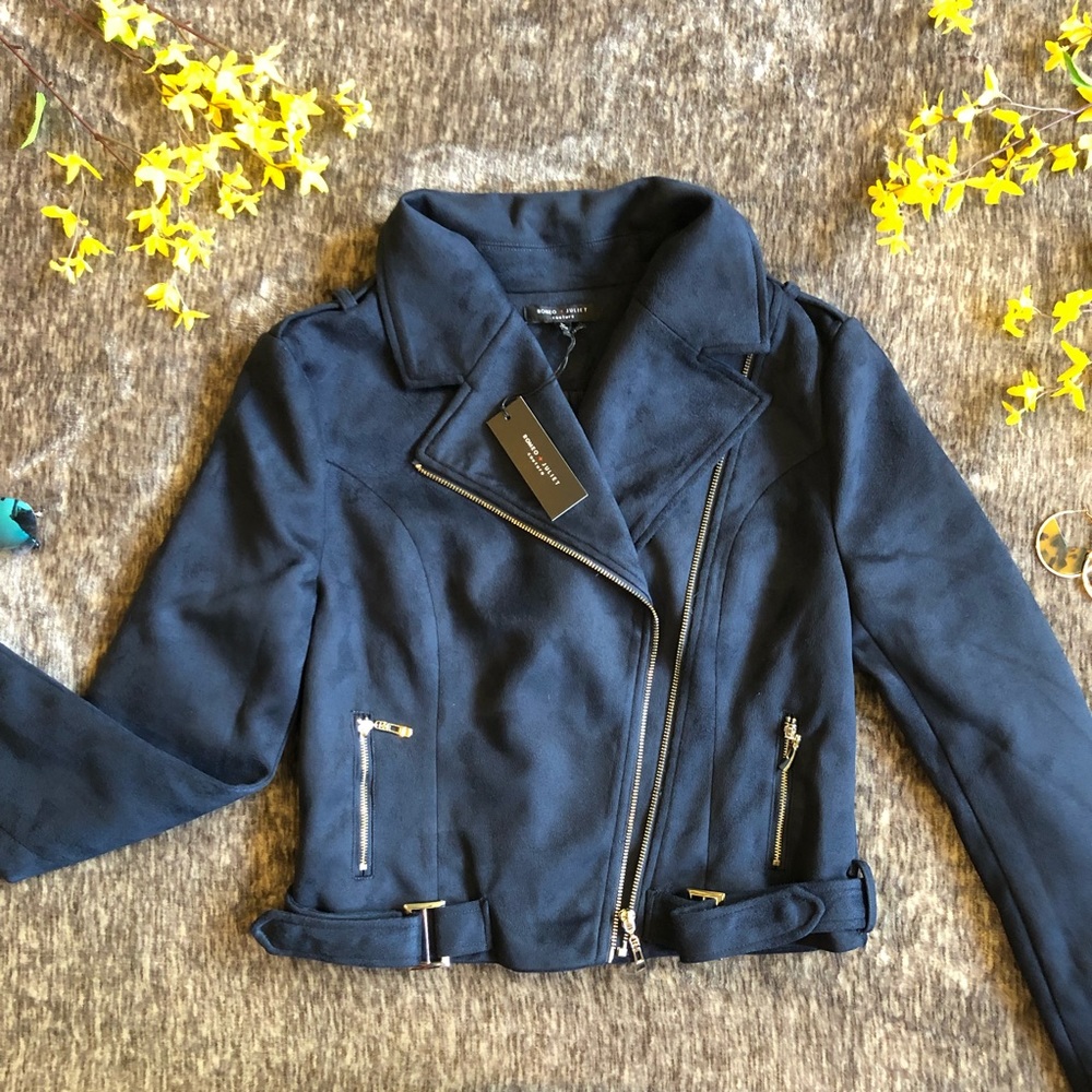 Romeo + Juliet Couture Women’s Navy Biker Jacket